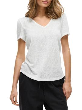 Camisa Vila Viamer com renda branca para mulher.