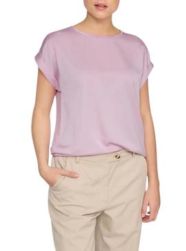 Camiseta Vila Viellette Satin rosa para mulher.