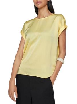 Camiseta Vila Viellette em cetim amarelo para mulher.