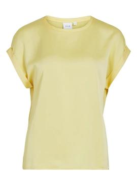 Camiseta Vila Viellette em cetim amarelo para mulher.