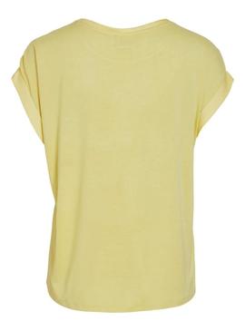 Camiseta Vila Viellette em cetim amarelo para mulher.