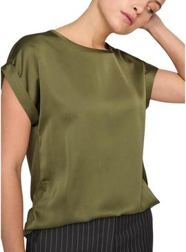   VIELLETTE Top de Cetim de Manga Curta Capulet Olive