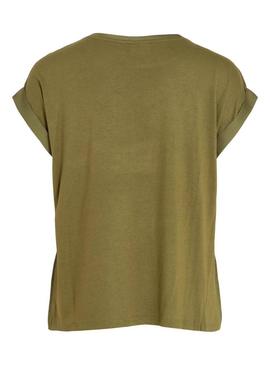   VIELLETTE Top de Cetim de Manga Curta Capulet Olive