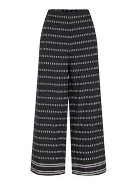 Calça estampada preta Vila Visavila para mulher.