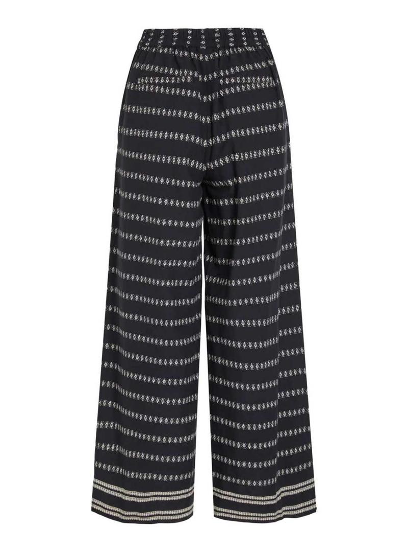 Calça estampada preta Vila Visavila para mulher.