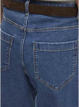 Calça jeans Vila Vilotta Culotte azul para mulher.