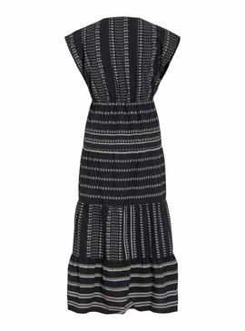Vestido estampado preto Vila Visavila para mulher.