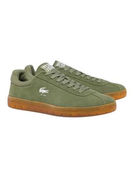 Sapatilhas Lacoste Baseshot de camurça verde para homem