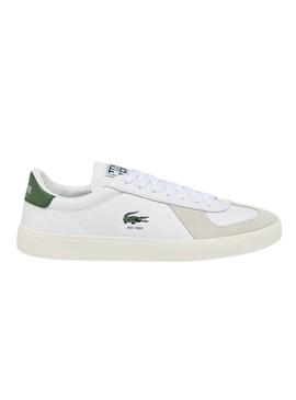 Sapatilhas Lacoste Baseshot Pro em couro branco para homem.