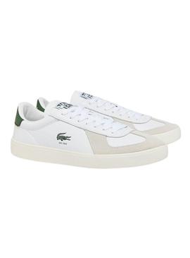 Sapatilhas Lacoste Baseshot Pro em couro branco para homem.