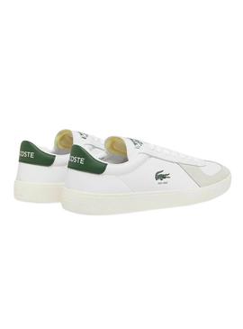 Sapatilhas Lacoste Baseshot Pro em couro branco para homem.