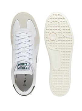 Sapatilhas Lacoste Baseshot Pro em couro branco para homem.