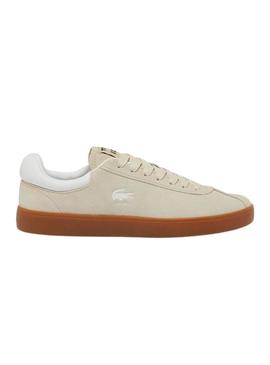 Sapatilhas Lacoste Baseshot em camurça bege para homem.