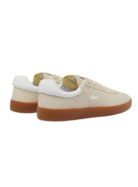 Sapatilhas Lacoste Baseshot em camurça bege para homem.