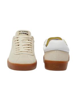 Sapatilhas Lacoste Baseshot em camurça bege para homem.