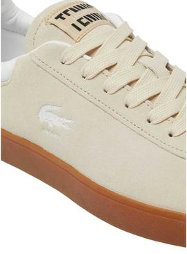 Sapatilhas Lacoste Baseshot em camurça bege para homem.