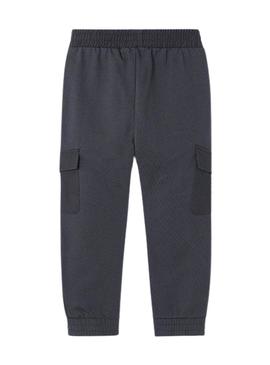 Calça cargo Mayoral cinza em malha para menino.