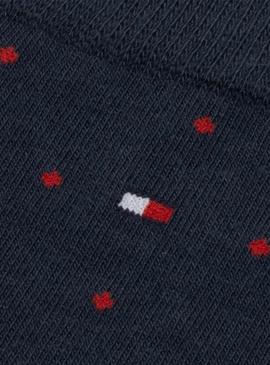  Pacote com 2 pares de meias Tommy Hilfiger com bolinhas azuis para homem.
