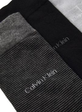 Caixa de presente com 4 pares de meias Calvin Klein preto e cinza para homem.