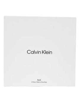 Caixa de presente com 4 pares de meias Calvin Klein preto e cinza para homem.