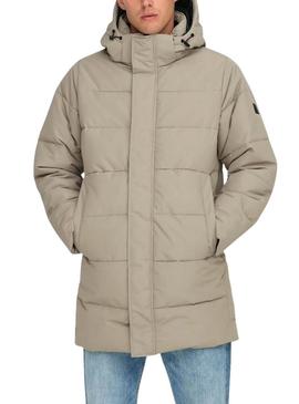 Jaqueta acolchoada Only and Sons Carl bege para homem