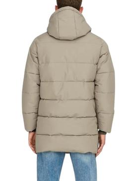 Jaqueta acolchoada Only and Sons Carl bege para homem