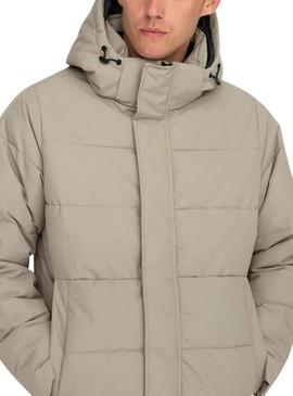 Jaqueta acolchoada Only and Sons Carl bege para homem