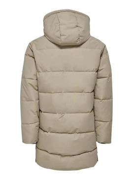 Jaqueta acolchoada Only and Sons Carl bege para homem