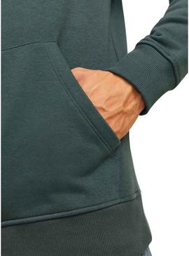 Moletom Jack and Jones Portland verde com capuz para homem.