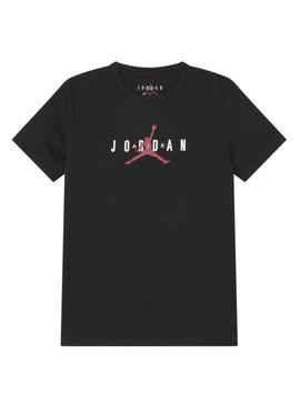 Camiseta Jordan Jumpman preta para meninas e meninos.
