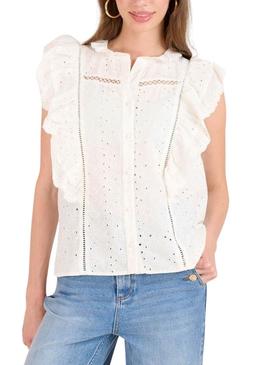 Camisa Naf Naf Ris branca para mulher.