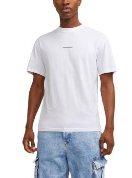 Camiseta Jack and Jones Raruba branca para homem.