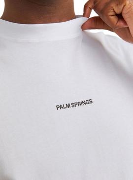 Camiseta Jack and Jones Raruba branca para homem.