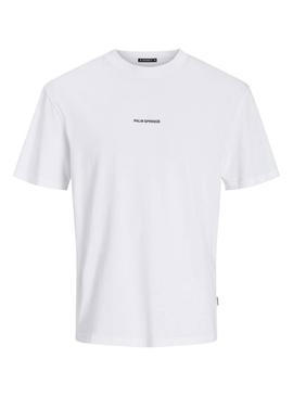 Camiseta Jack and Jones Raruba branca para homem.
