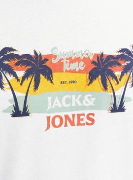 Camisa Jack and Jones Summer branca para homem.