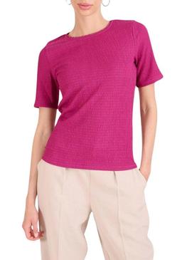 Camiseta Naf Naf Rosa Ameixa para mulher.