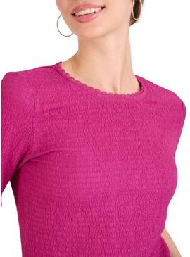 Camiseta Naf Naf Rosa Ameixa para mulher.