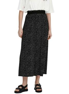 Saia Only Venidig estampada de pois preto para mulher.