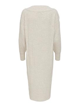 Vestido midi Only New Tessa bege para mulher.
