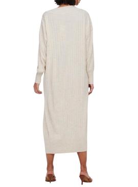Vestido midi Only New Tessa bege para mulher.