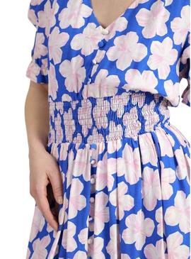 Vestido Naf Naf Montse estampado de flores azul para mulher