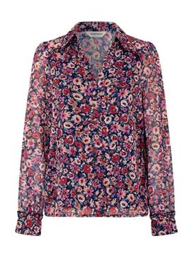 Blusa Naf Naf estampada de flores multicolor para mulher.