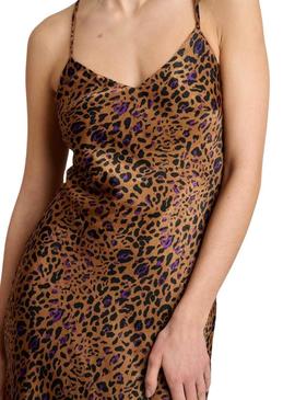 Vestido Naf Naf Estampado de Leopardo para Mulher.