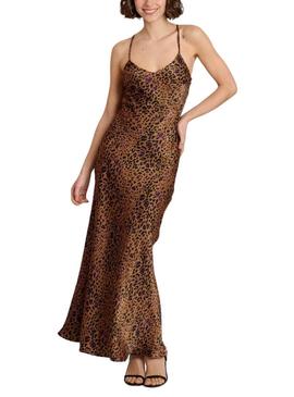 Vestido Naf Naf Estampado de Leopardo para Mulher.