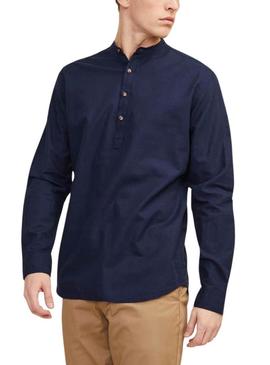 Camisa Jack and Jones Summer Marinho para Homem.
