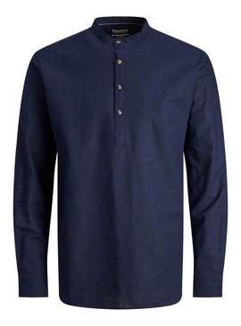 Camisa Jack and Jones Summer Marinho para Homem.