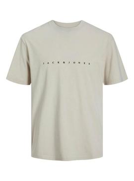 Camiseta Jack and Jones estar bege para homem.