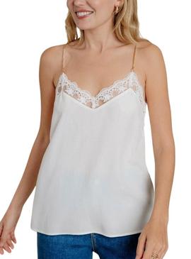 Top Naf Naf Aenc Branco para Mulher.