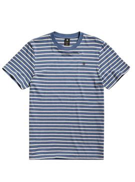 Camiseta listrada azul G-Star Slim para homens