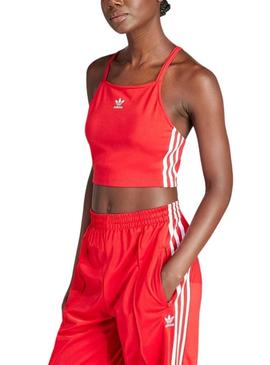 Top Adidas Stripe Vermelho Para Mulheres